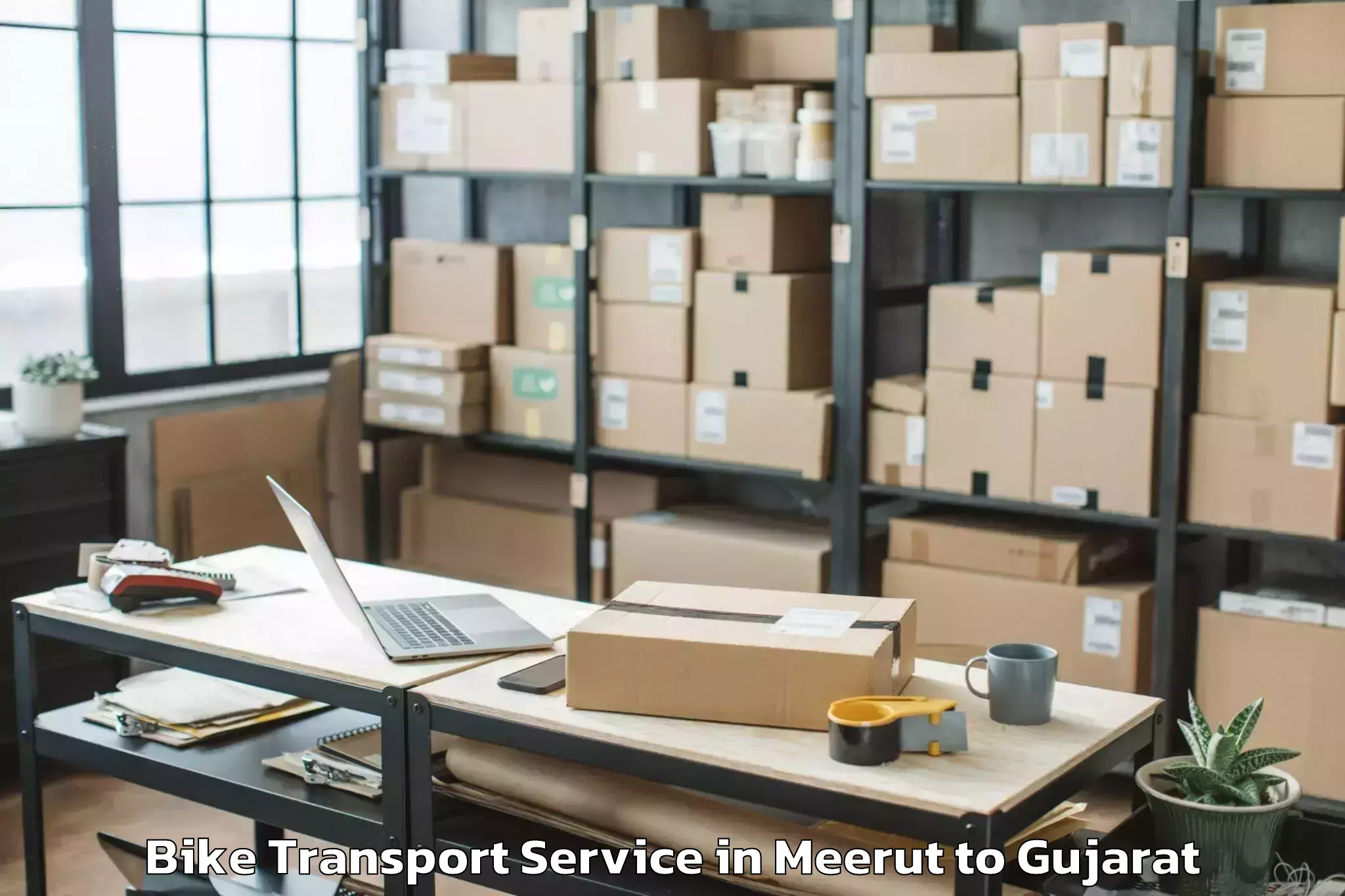 Hassle-Free Meerut to Morbi Bike Transport